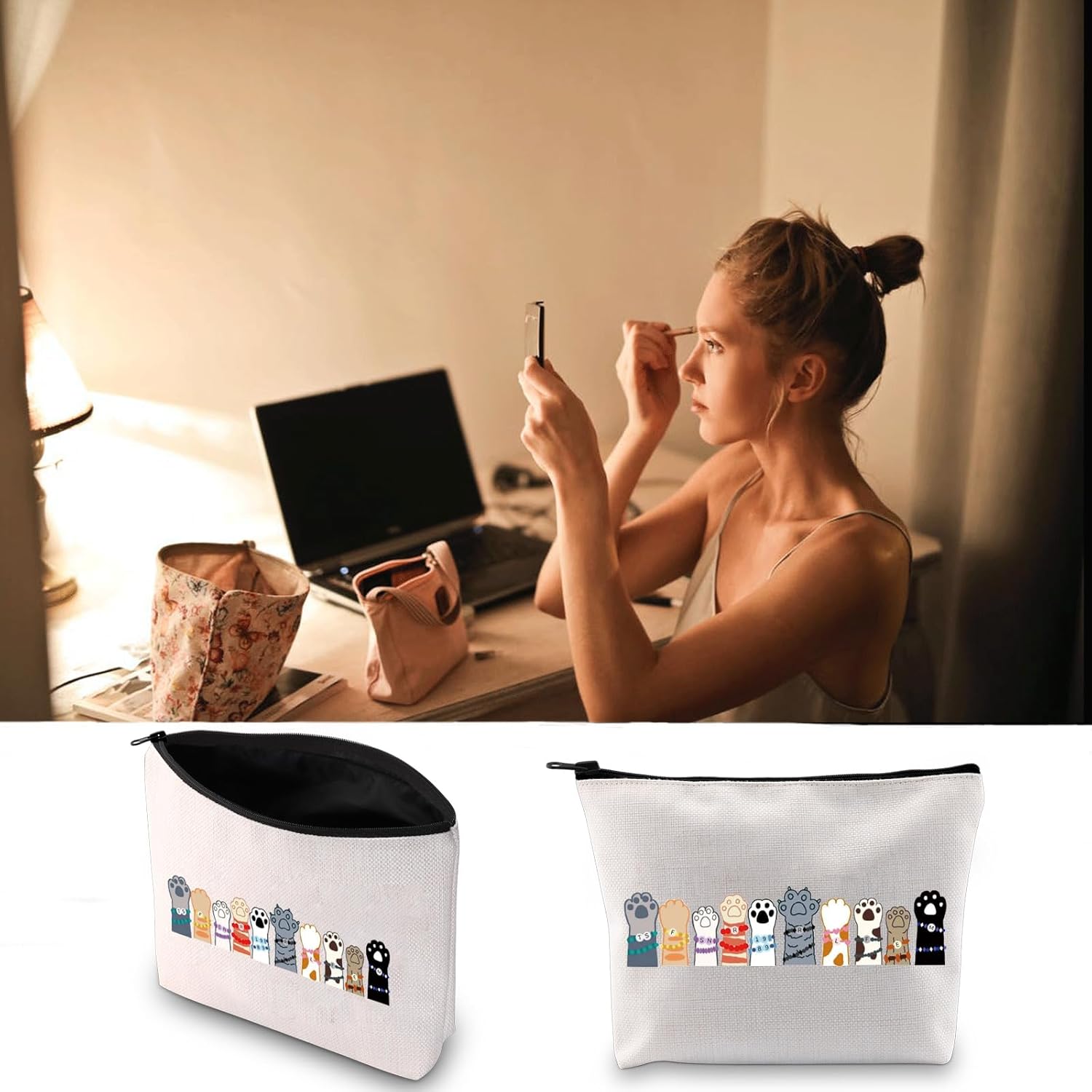 JXGZSO Karma Cat Makeup Bag Album Inspired Singer Merch Music Gift Song Lyrics Gift (Cats in Friendship B) - Image 6