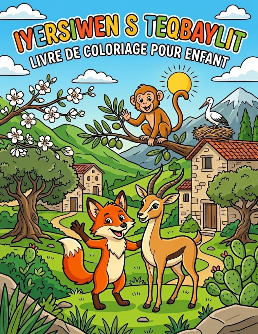 Mon livre de coloriage kabyle - Iɣersiwen: Un livre de coloriage amusant pour enfants 4-8 ans (Les Petits Artistes Kabyles)