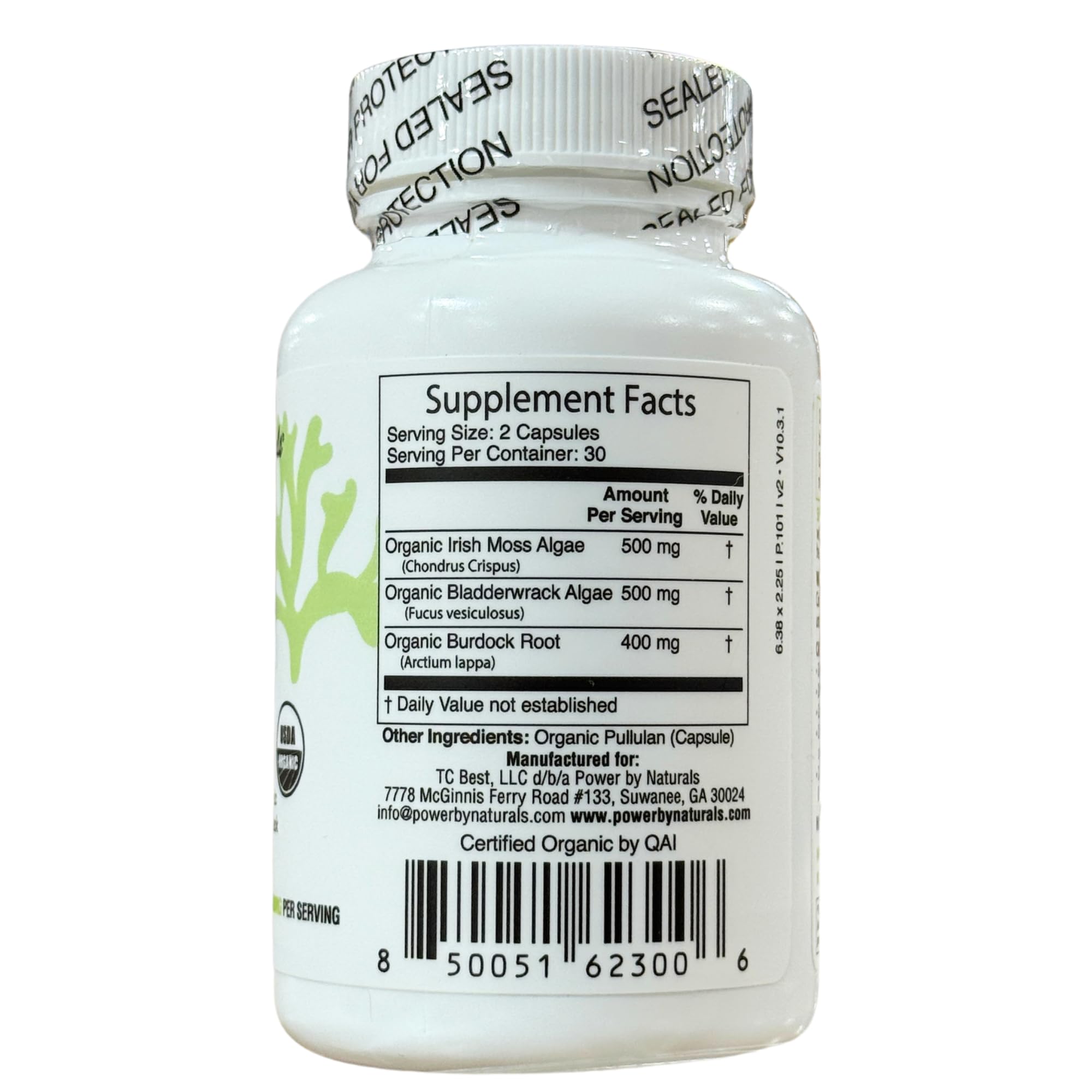 Power By Naturals Sea Moss Plus - USDA Organic Irish Sea Moss Capsules — Amazon image 3