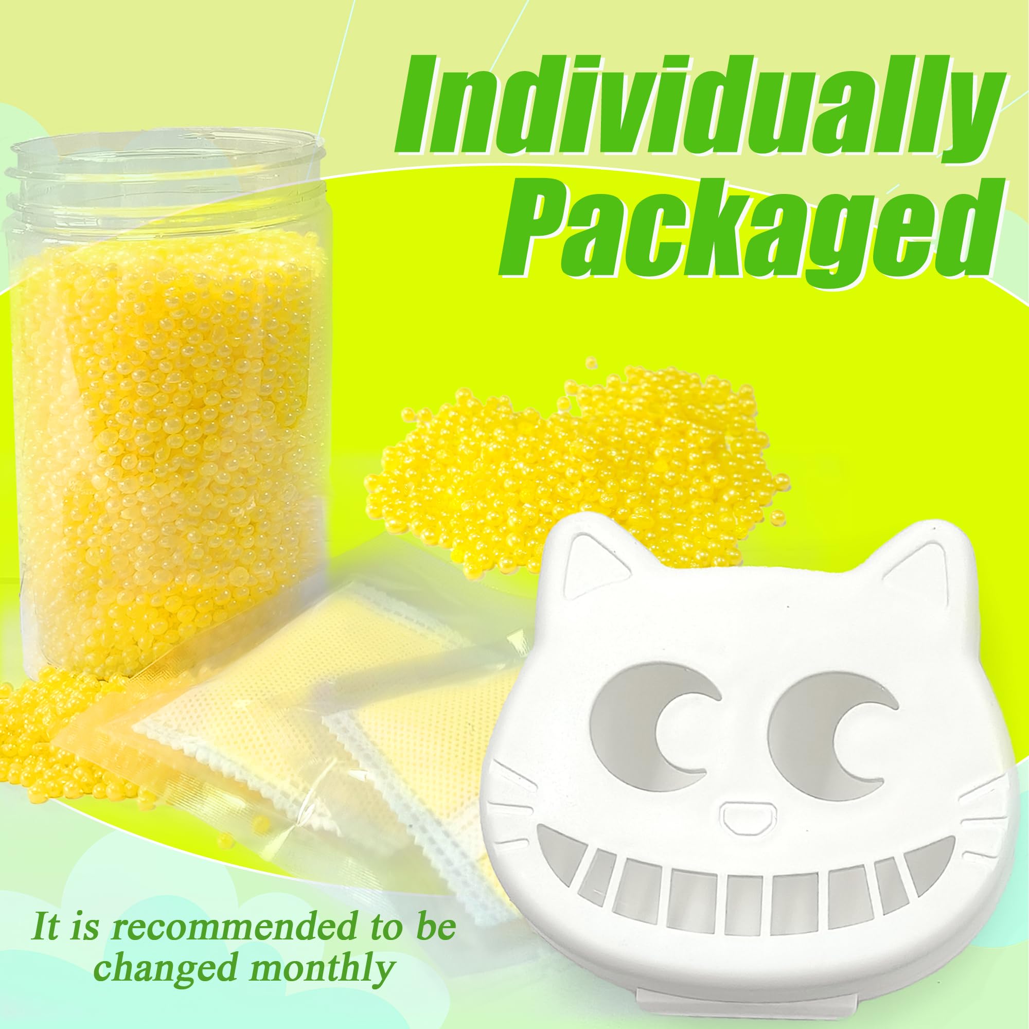 PurifyLogix Caja de arena desodorizante para gatos, trampa universal para olores de gatos para eliminar los olores de la caja de arena, incluye 2 cápsulas de trampa de olores y 2 bolsas desodorizantes