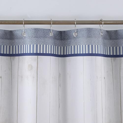 Miniatura 5 de Lighthouse Farmhouse - Cortina de ducha de tela de poliéster impermeable con estampado de mar azul y blanco para baño, tamaño pequeño, 54 pulgadas