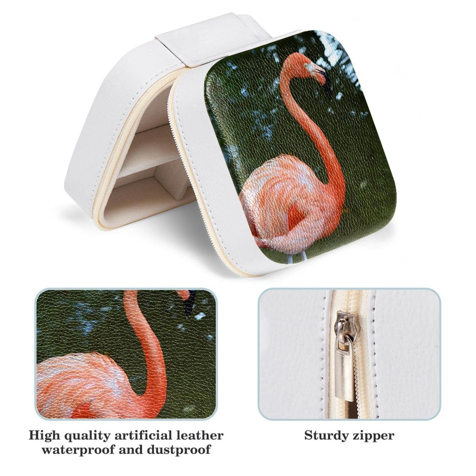 TOLIDA Flamingo Mini juwelenkistje, handbeschilderd, openklapbaar, geëmailleerd, luxe juwelendoos, sieradenkoffer, opbergdoos voor oorbellen, halskettingen, ringen, als cadeau decoratie