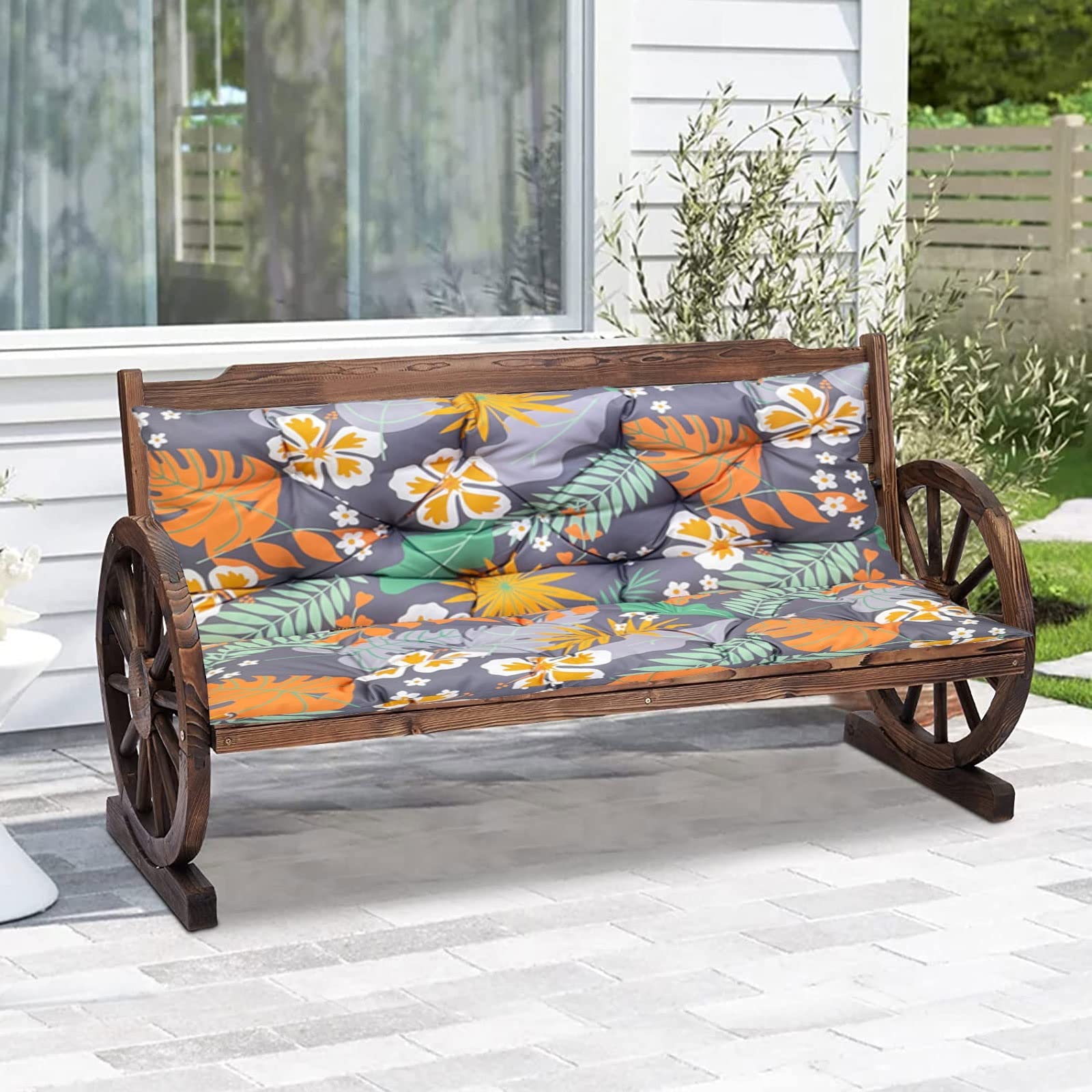 Cuscini impermeabili per dondolo da giardino per 2 o 3 persone, con schienale, cuscini di ricambio per mobili da portico, 150 x 100 cm
