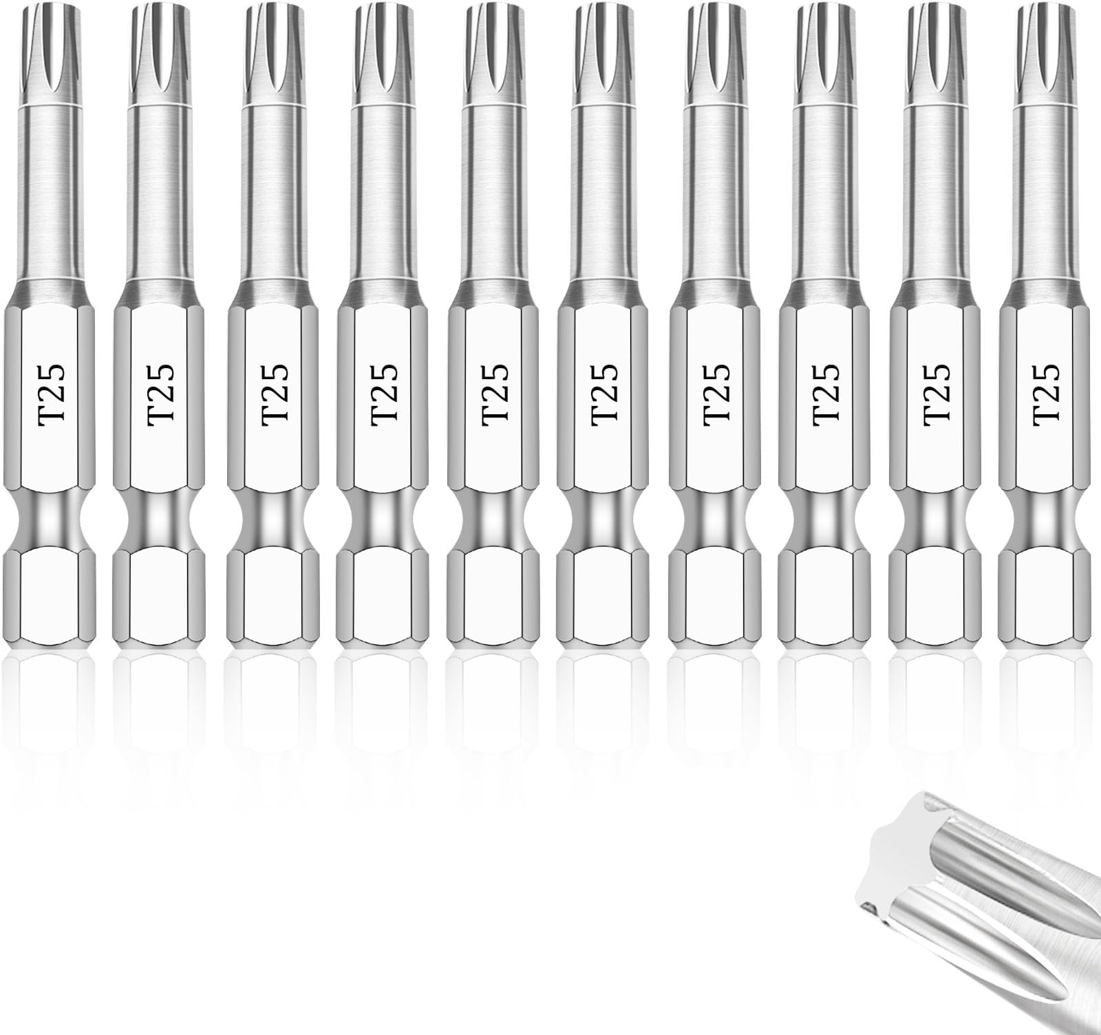 Double Square 8 Point Star Bit Set (10 Pack 2.3" Long Heads