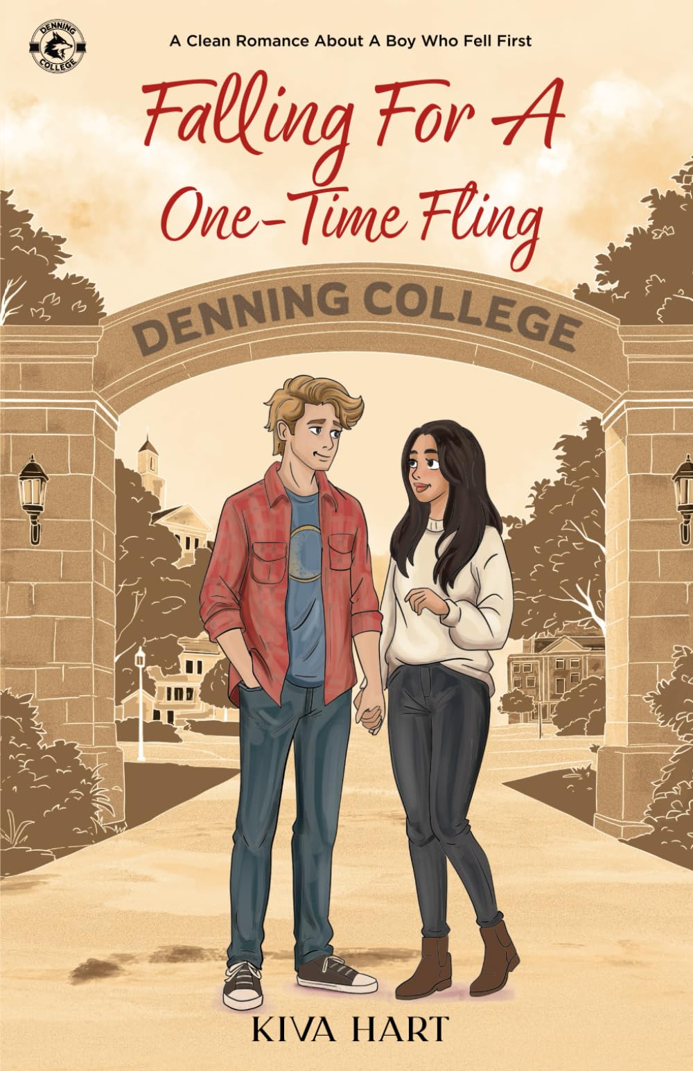 Falling For A One-Time Fling: A Clean Romance About A Boy Who Fell First (Denning College)