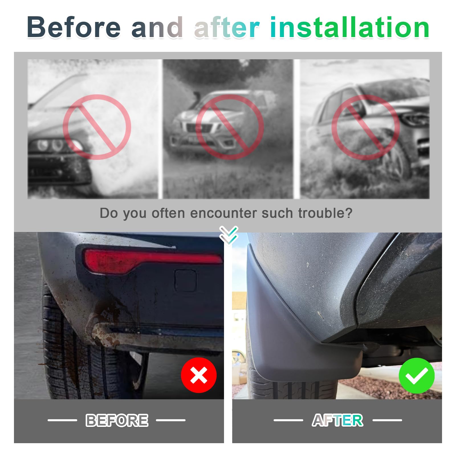 GAFAT Compatibile con Volvo XC40 2018-2025 2026 (Benzina) Parafango Anteriore e Posteriore, Paraspruzzi Mud Flaps OEM Originale, Nessuna Foratura, XC40 Accessori [Non per Rechαrge & E-V]