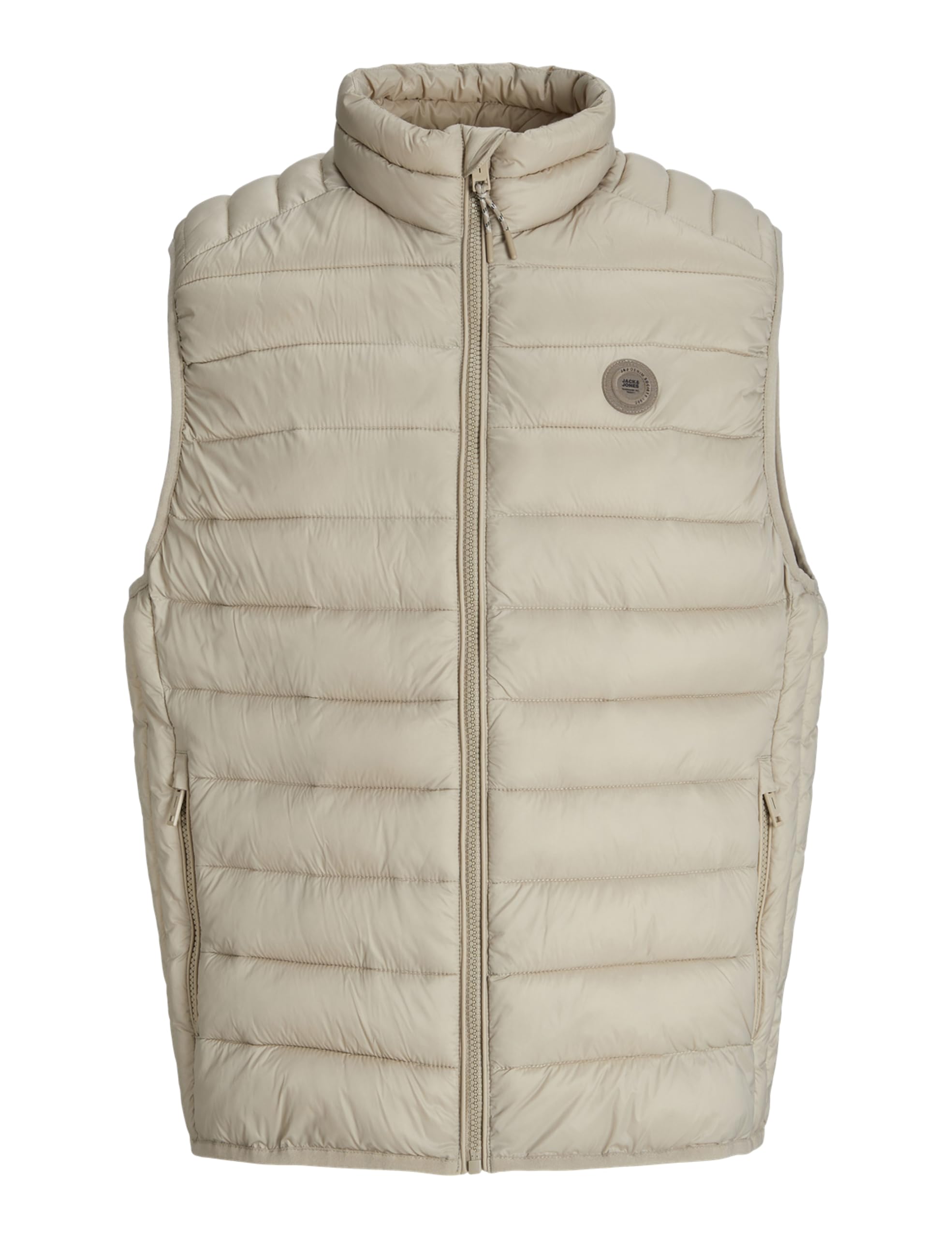 Jack And Jones Men's Cream Bradley Puffer Gilet in Size L, Sports Direct