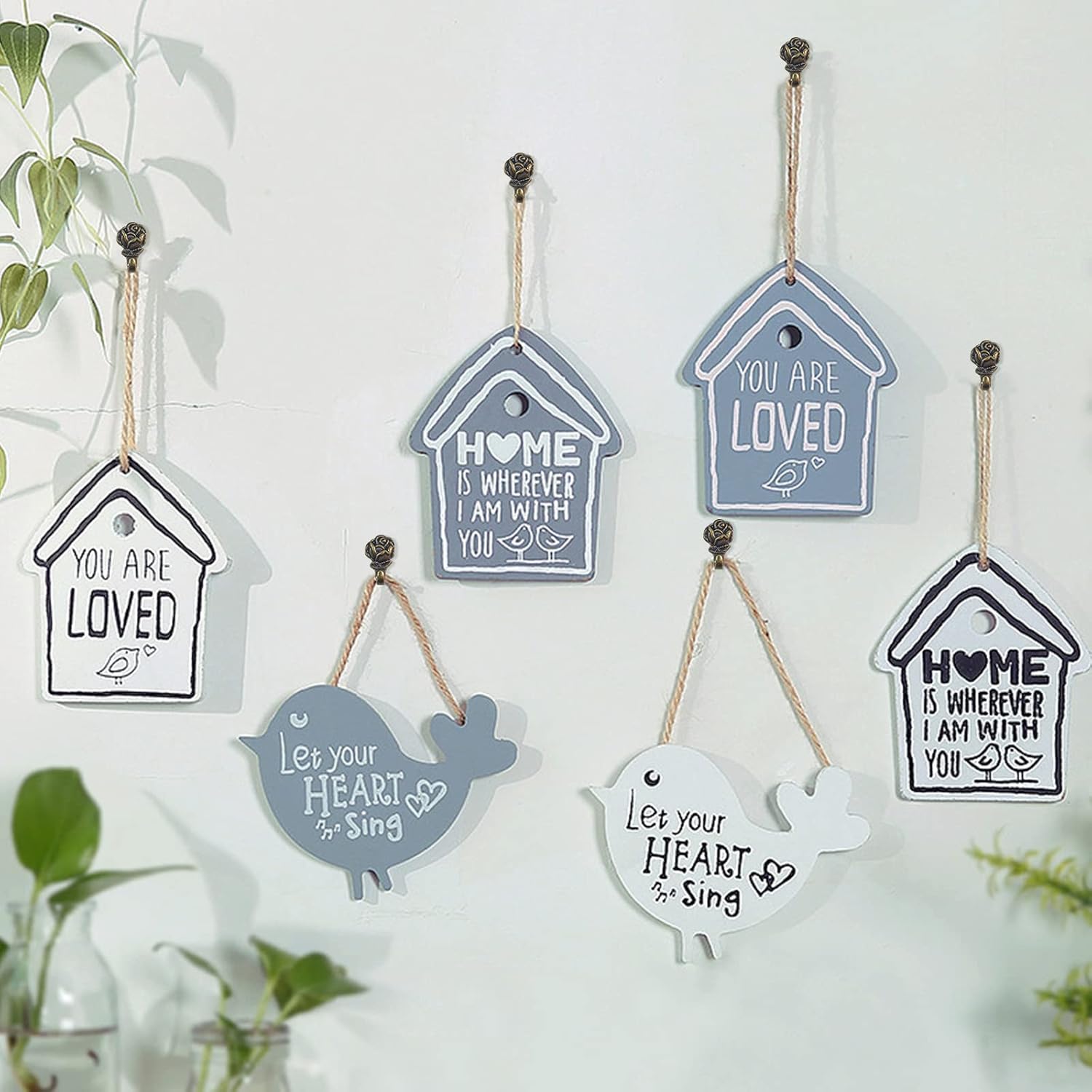 Push Pin Hangers, 20 Pcs Zinc Alloy Rose Pin Hooks Picture Hanging Nails for Home Office Fabric Wall Wooden (Bronze) - Image 4