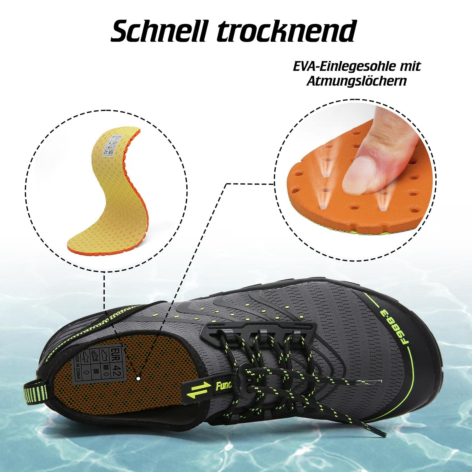 SAGUARO Uomo Scarpe Acquatiche Donna Pantofole da Spiaggia d'Acqua Bagno Scarpa Asciugatura Rapida Antiscivolo