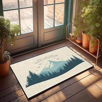 BDIS Funny Outdoor Doormat Exploring The Great Adventure Doormat Bedroom Door Decorations Indoor Welcome Mat50X80CM