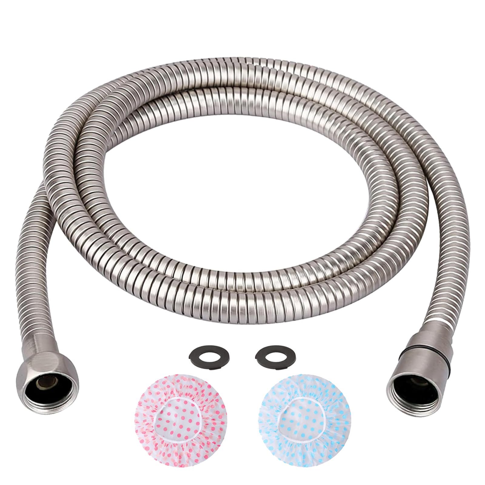 TRIPHIL Kink-free Shower Hoses 59" for Handheld Shower Head Hose Replacement Flexible Metal Hose Tube Extension Anti-twist Brass Connectors Stainless Steel Brushed Nickel 59-Inch