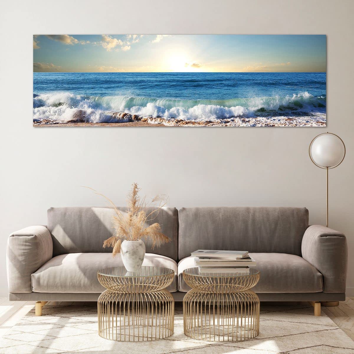Tableau Déco Murale Sur Verre 70x50 Cm - Impression Haute Définition Plage Et Mer - Cadre Moderne Pour Salon Chambre
