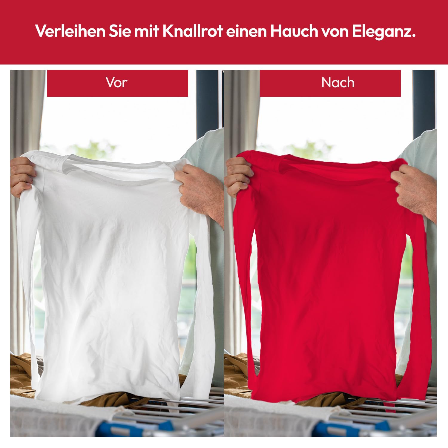 Haute Couture - Rot Textilfarbe - Knallrot - 350g - Alles-in-Einem - Gebrauchsfertig für Kleidung und Stoffe