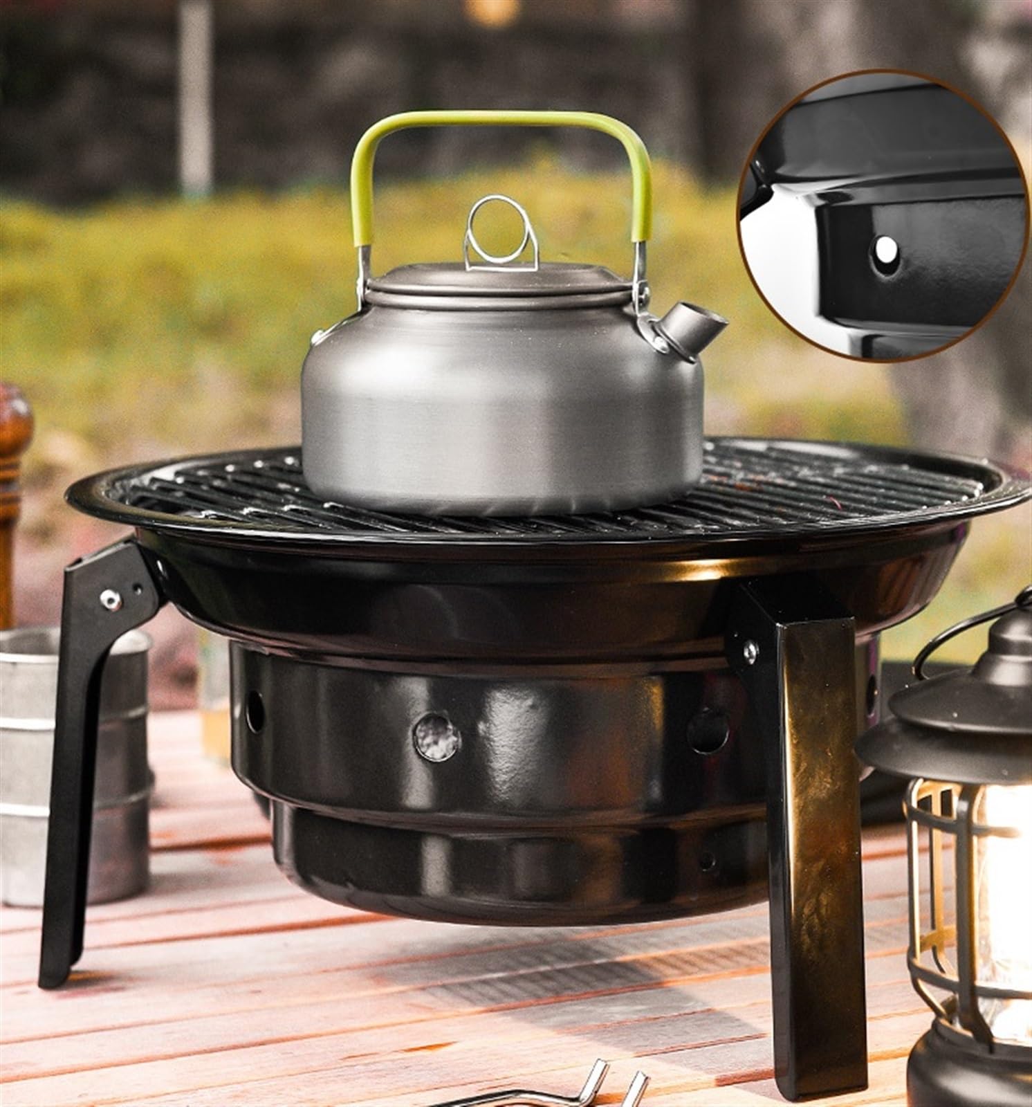 Grill na Węgiel Zewnętrzny Grill Węglowy Przenośny Grill Na Piknik Na Podwórku Grill Przenośny