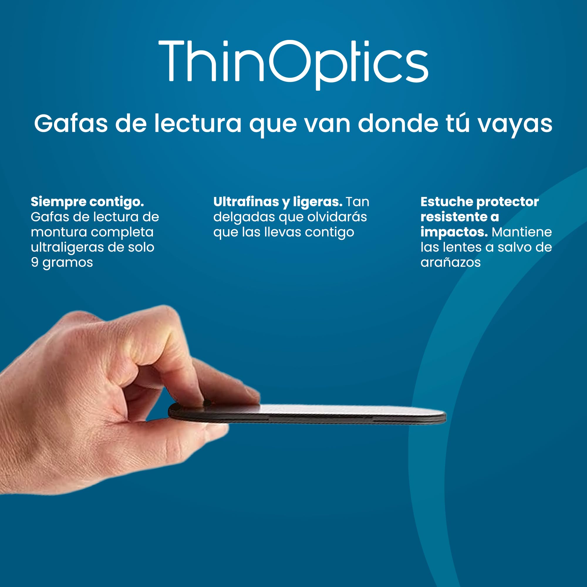 ThinOptics Gafas de Lectura Brooklyn, Rectangular, Funda Milano, Plegables | Gafas de lectura plegables y compactas para hombre y mujer, siempre a mano, tecnología Flex-Fit, para llevar en el bolsillo