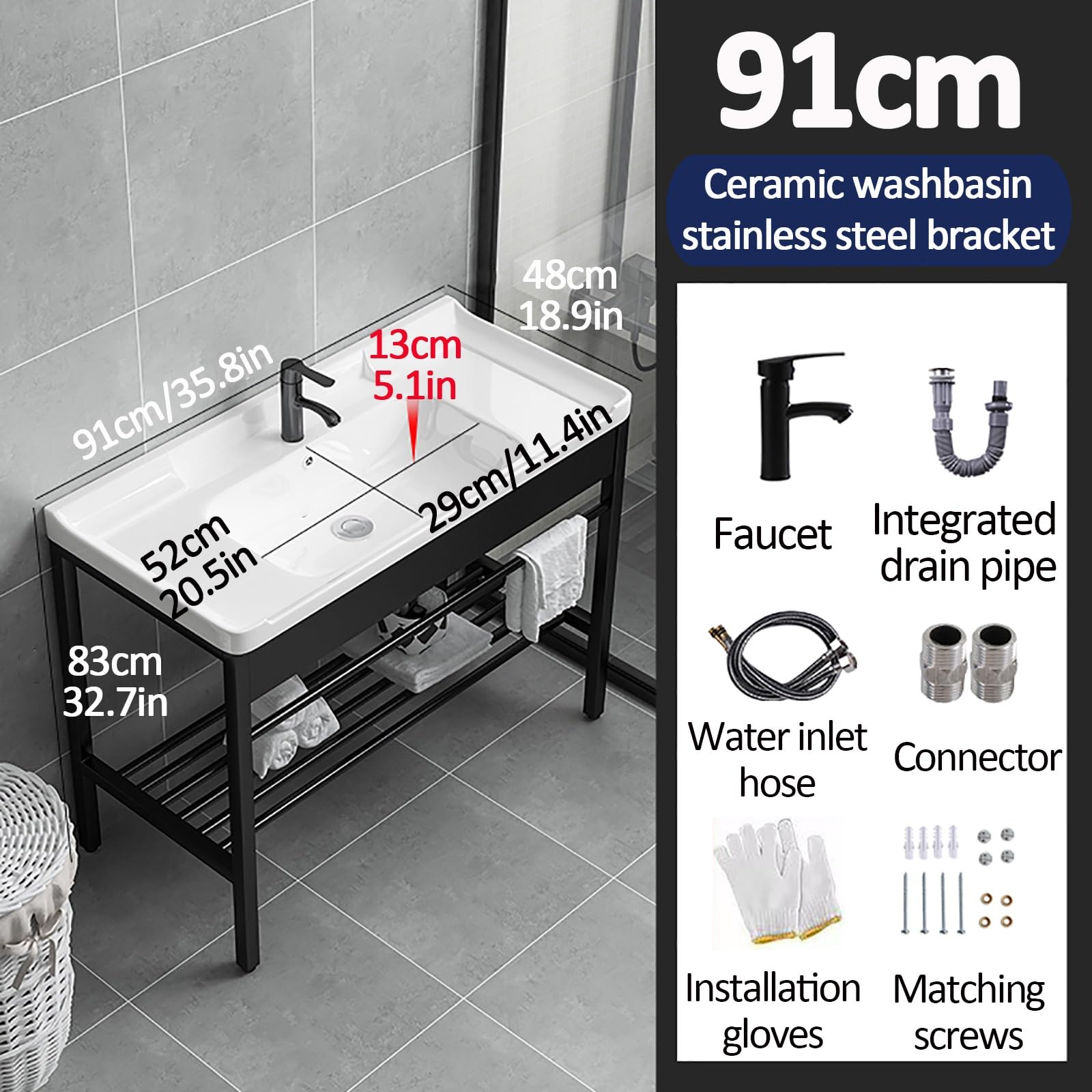 Lavello Esterno,Bianca Lavatoio In Ceramica,Lavandino Bagno,Lavabo Lavanderia Con Acciaio Inox Staffa,Lavello In Acciaio Inossidabile Commerciale,Portatile Lavandini Con Rubinetto,Lavabi Autoportante