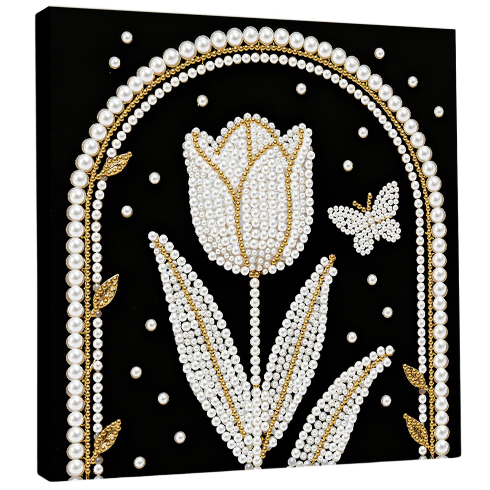 Tulip DIY Pearl Painting Kit for Adults Home Wall Decor 25x25cm with Frame