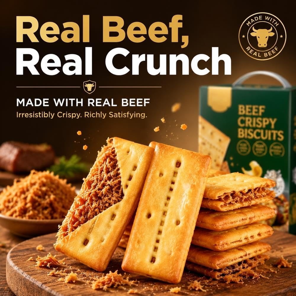 Galletas Sandwich Crujientes Sabor Carne Caja 418g
