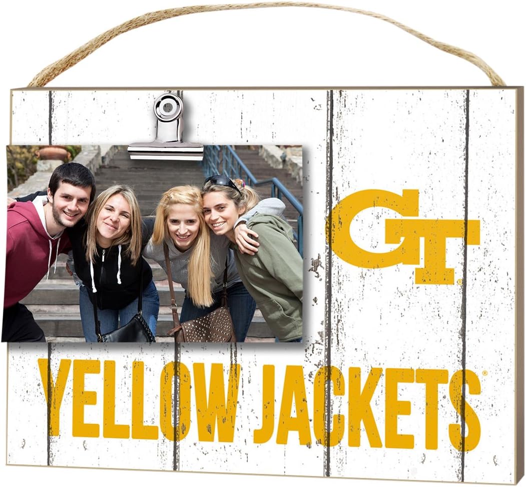 KH Sports Fan 10"x8" Georgia Tech Yellow Jackets Clip Weathered Photo Frame, Multi