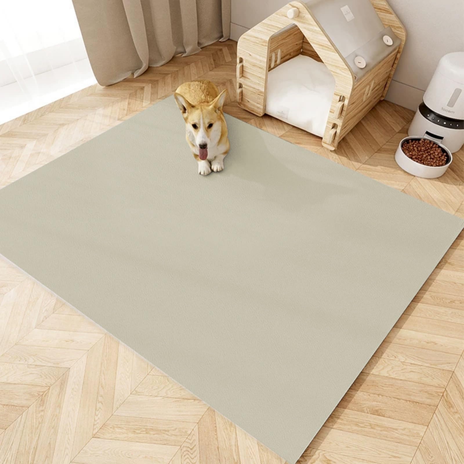 Waterproof Pet Mat 40-200cm, Urine-Proof Dog Playpen Floor Mat, 5mm Thick Wipeable Cat Litter Trapper, Puppy Training Pad, Cuttable Feeding Mat for Cats Dogs (C,100 * 200cm)