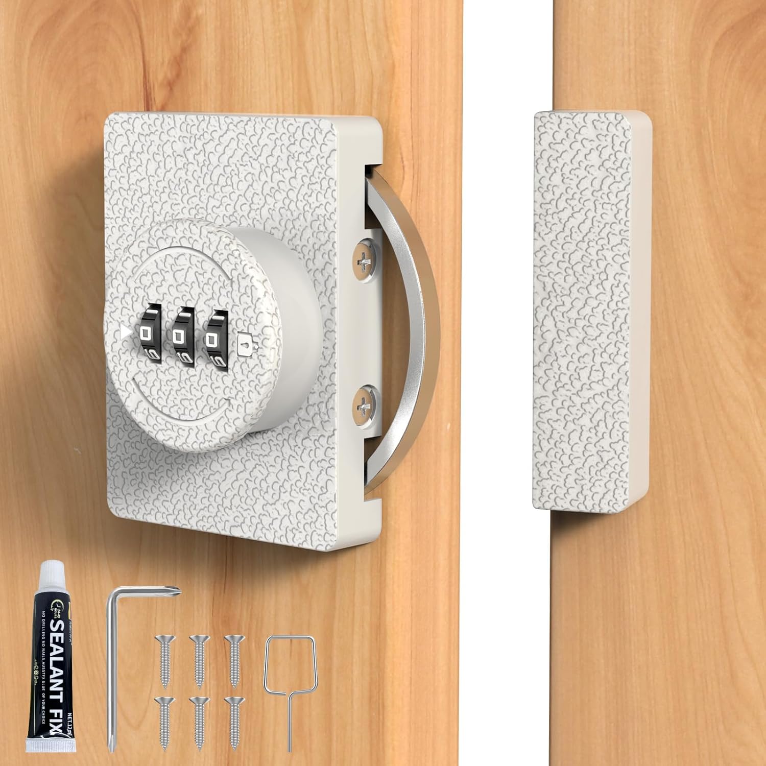 Keyless Combination Cabinet Lock, Anti-Pry 3-Digit Security for Swinging/Sliding Door, Drawer, Cupboard, Locker, Closet, Child Safety, Easy Installation (White, 1 Pack) Keyless Combination Cabinet Lock, Anti-Pry 3-Digit Security for Swinging/Sliding Door, Drawer, Cupboard, Locker, Closet, Child Safety, Easy Installation (White, 1 Pack)