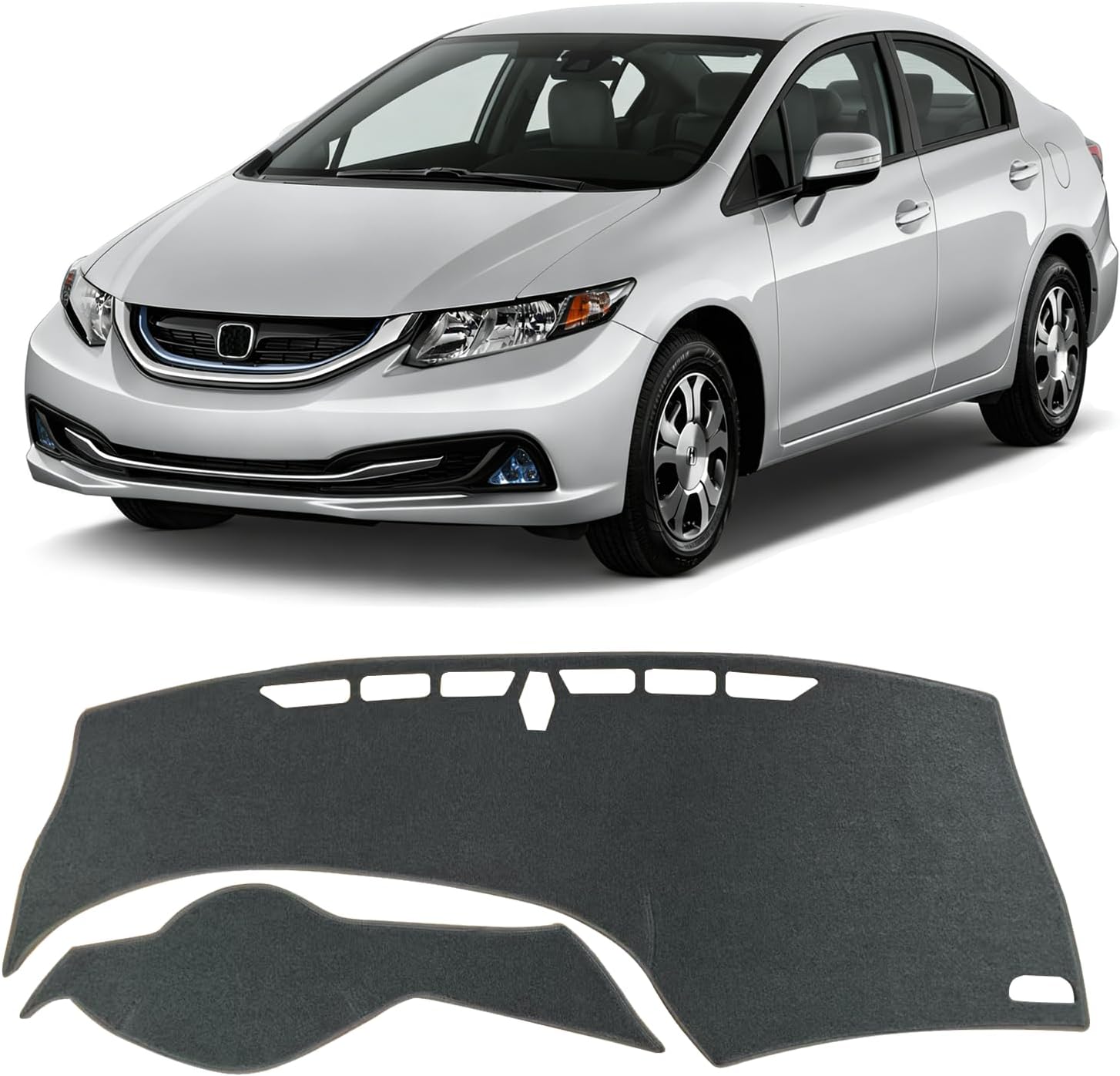 for 2012 2013 2014 2015 Honda Civic Dash Cover, Dashboard Cover mat Custom fit for Honda Civic 2012-2015,Protective Dashboard for Civic Interior Accessory (Gray)