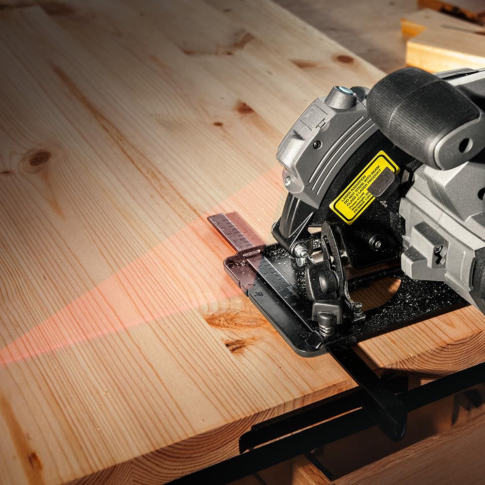 Cecotec DirectPrecission 8000 Vision, sega circolare a batteria, 21 V, disco da 165 mm, motore brushless, guida laser e guida parallela, accessorio connettore aspirapolvere