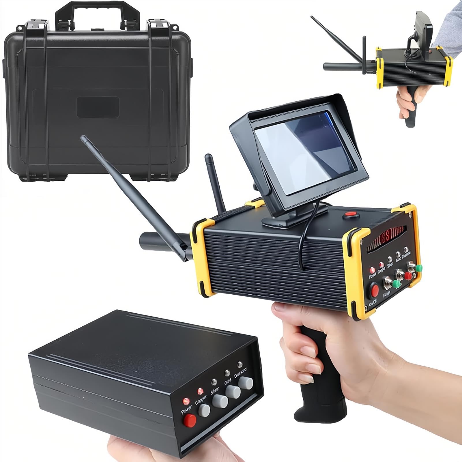 Détecteur de métaux - Détecteur d'or souterrain à longue portée - Machine de prospection portable pour l'archéologie et la chasse au trésor - Idéal pour adultes et amateurs