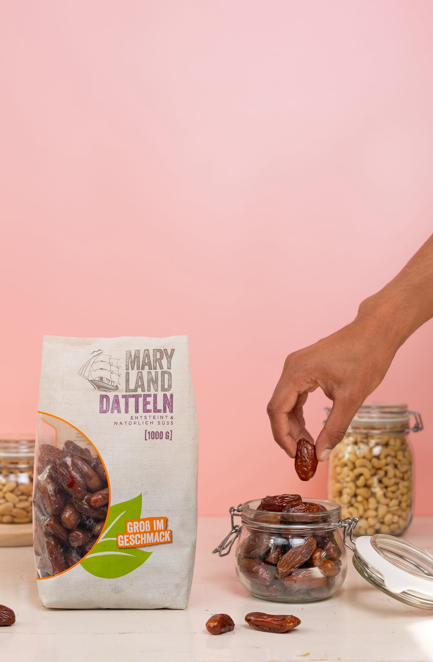 Maryland Datteln 1000g Vorratspackung 4er Pack – Datteln, entsteint – Perfekt zum Verfeinern oder Snacken (4 x 1000g)