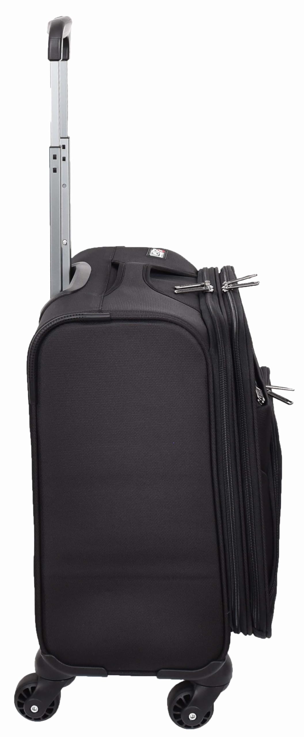 A1 FASHION GOODS Valise à roulettes 4 roulettes pour ordinateur portable, documents, vêtements, sac de voyage d'affaires, navette, Noir, Carry-on 18"