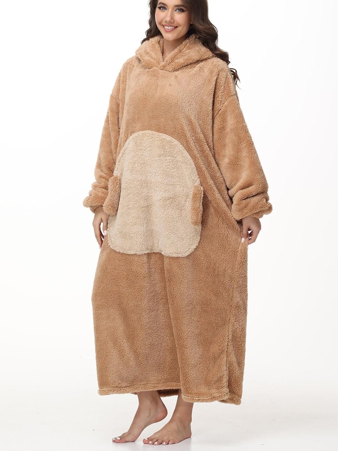 Très Chic Mailanda Wearable Blanket Hoodie for Women– Oversized Fleece Sweatshirt with Cute Animal Hood for Adults - Image 4