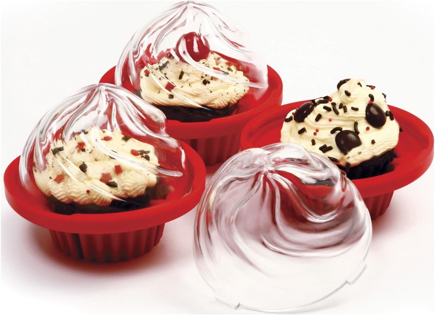 Norpro Bake and Store Red Silicone Cupcake Holder Home