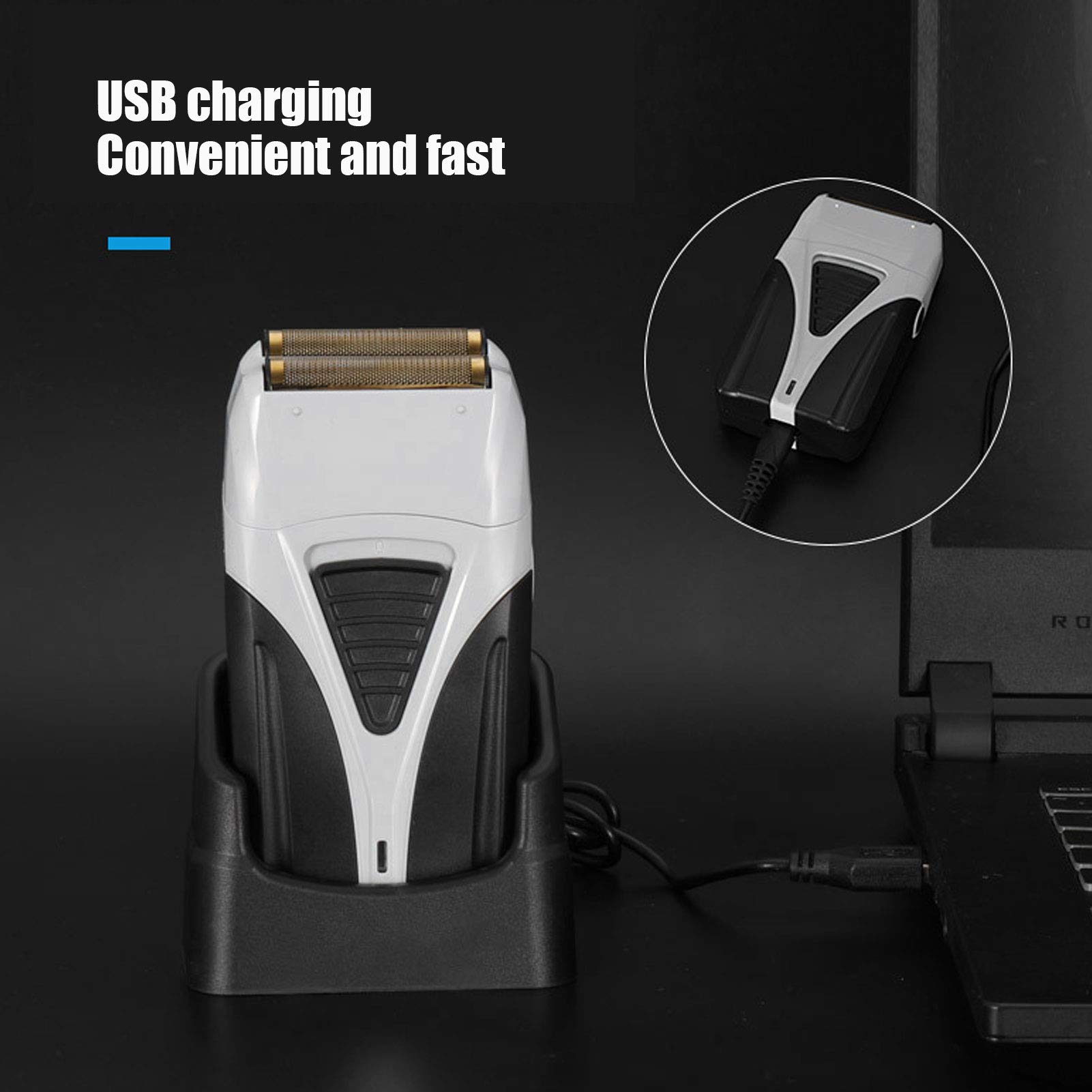 Naroote Tondeuse à Barbe pour Hommes, Rasoir électrique Portable, Rasage Précis pour un Rasage Sec et Humide, Batterie au Lithium de 60 à 90 minutes: 600mAh