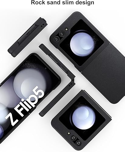 Miniatura 9 de Eastcoo Funda delgada para Galaxy Z Flip 5, parte trasera de policarbonato duro, sensación esmerilada, soporte de carga inalámbrica, ligera, a