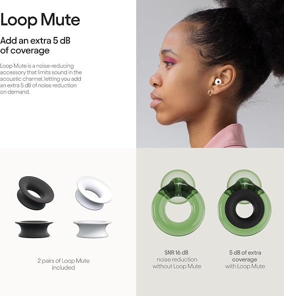 Loop Engage Plus Earplugs Low-Level Noise Reduction with Clear Speech for Conversation, Social Gatherings, Noise Sensitivity & Parenting 8 Ear Tips + Extra Accessories 16 dB & NRR 10 - Green