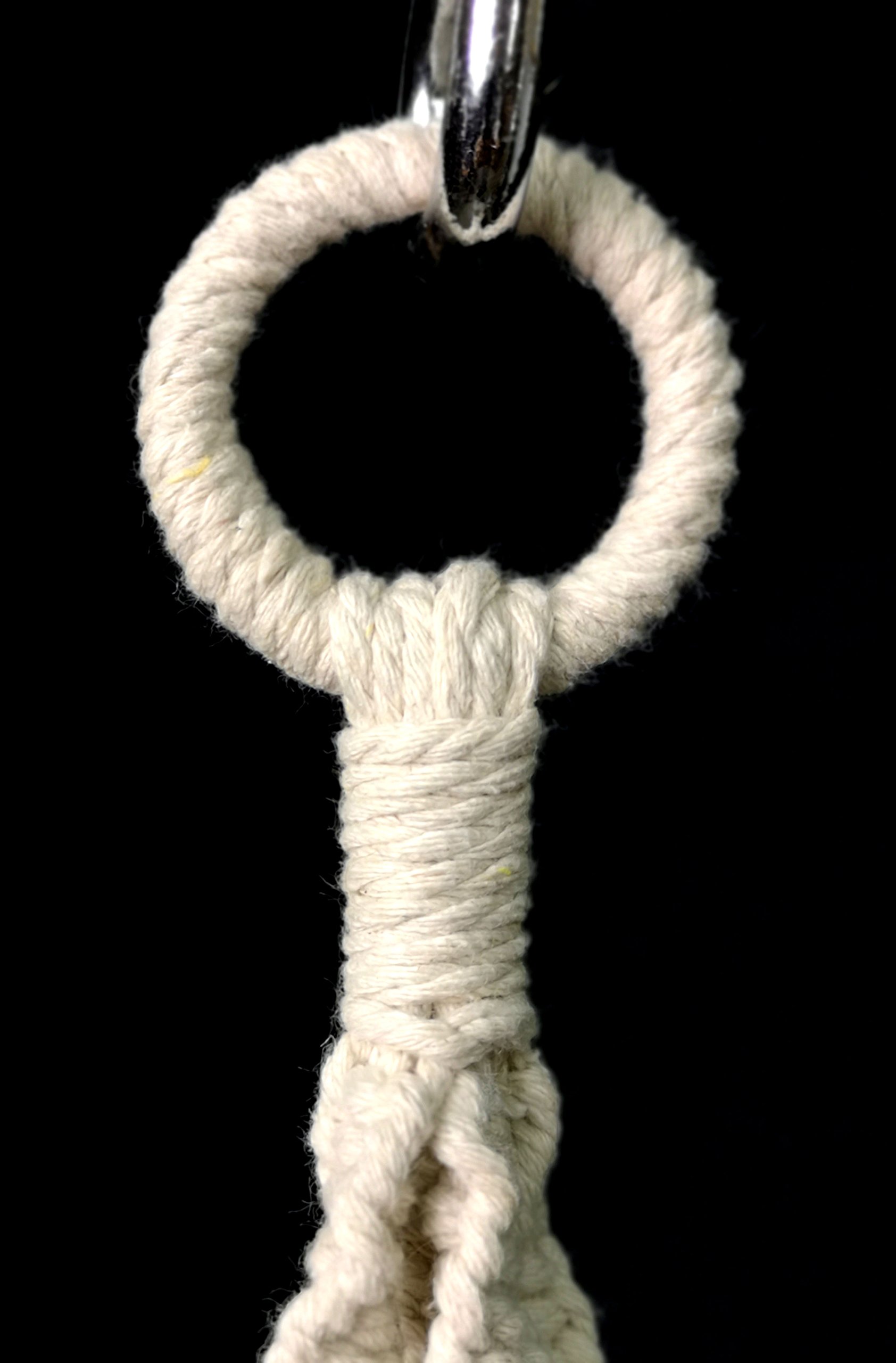 Makramee-Pflanzenaufhänger Aus Jute – 4-beinig, Mit Holzperlen & Metallring, Ca. 155 Cm Lang – Für Töpfe Bis 25-30 Cm Ø
