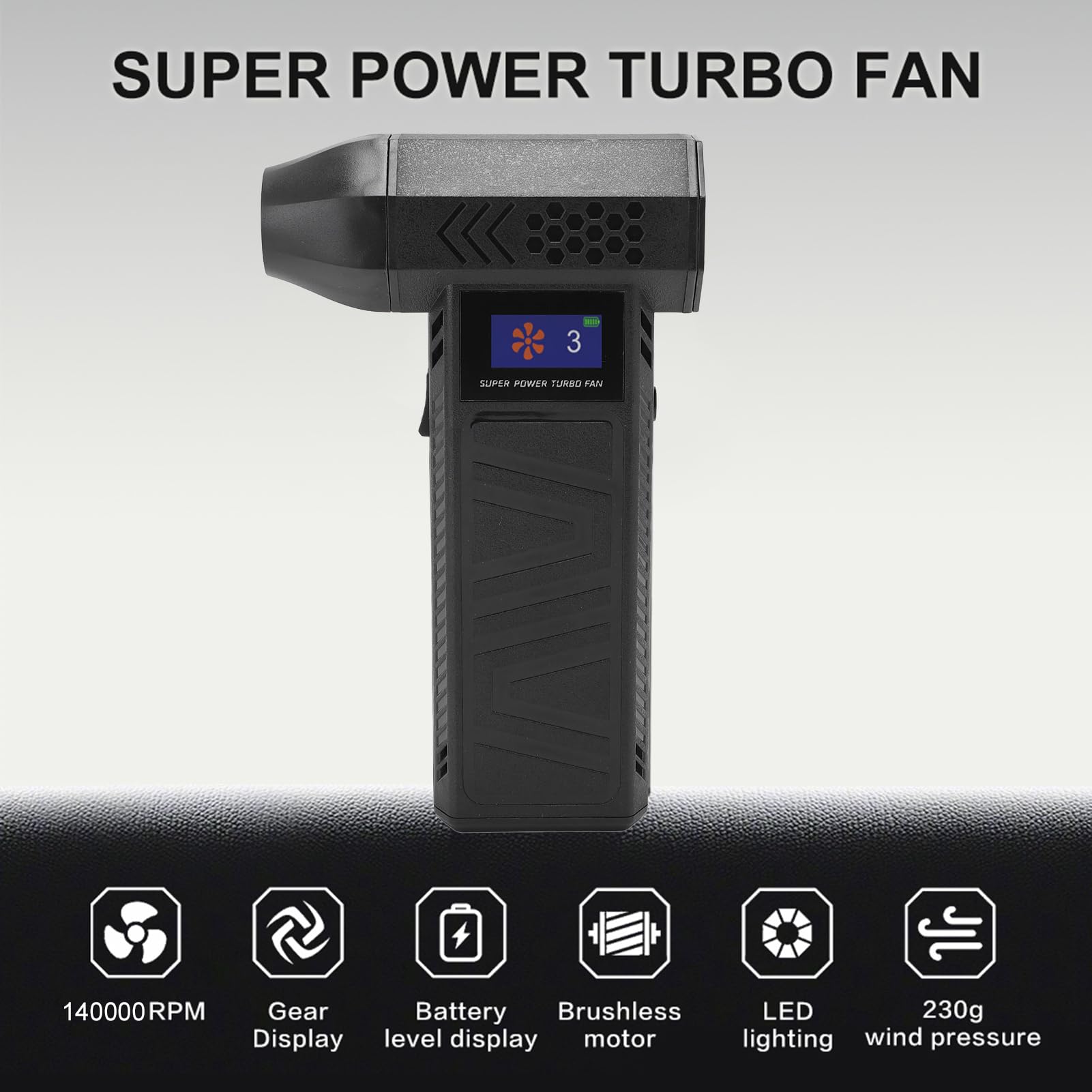 Naroote Spolverino Elettrico, 140.000 Giri/min, Soffiatore a Batteria Ricaricabile Regolabile a 3 velocità con Ugello per Aspirazione con Luce Display, per la Pulizia della Tastiera del