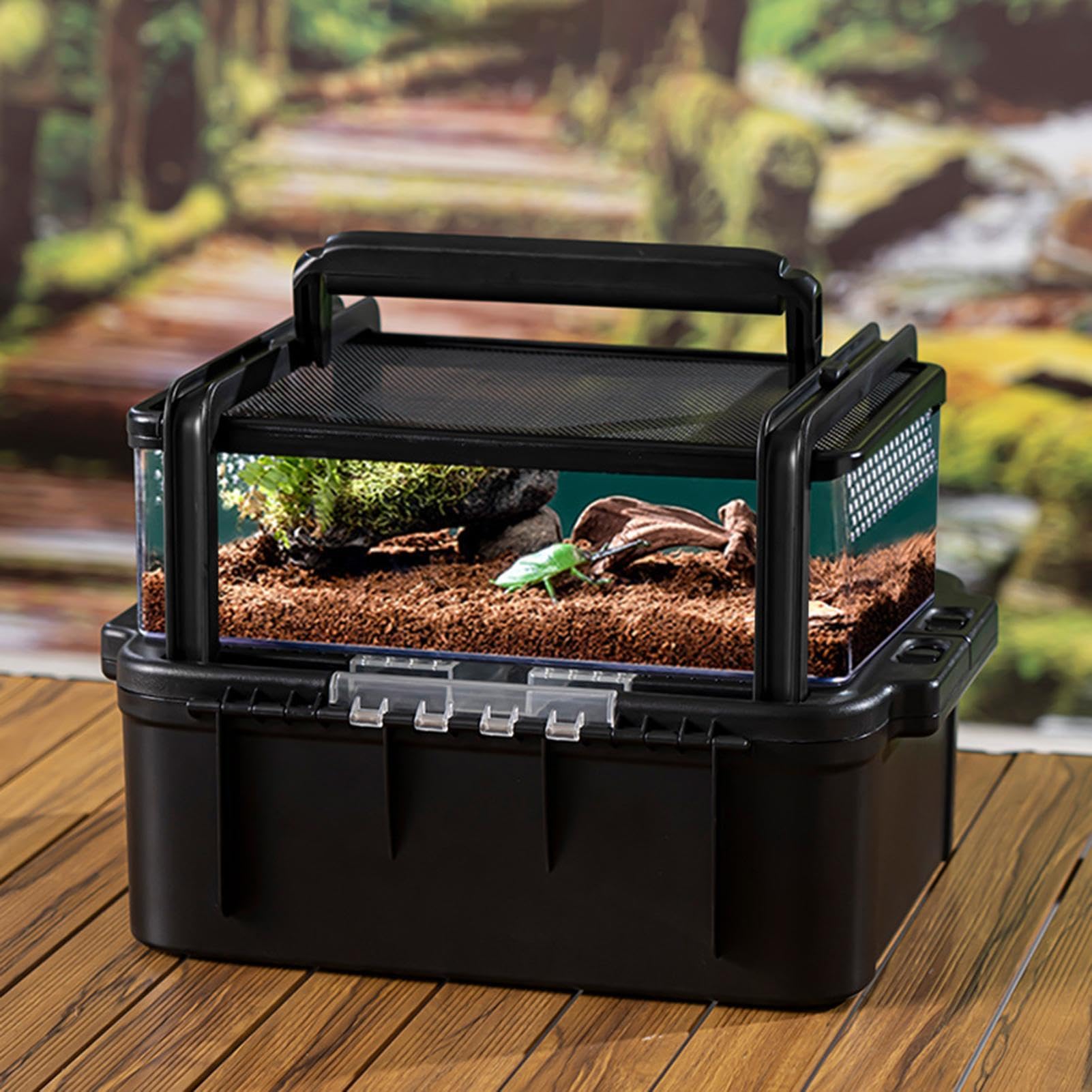 Pudełko do hodowli gadów, Pudełko do hodowli gadów , przenośne terrarium | Transporter podróżny dla gadów na zewnątrz Kemping Piesze wycieczki Wycieczka na świeżym powietrzu pr