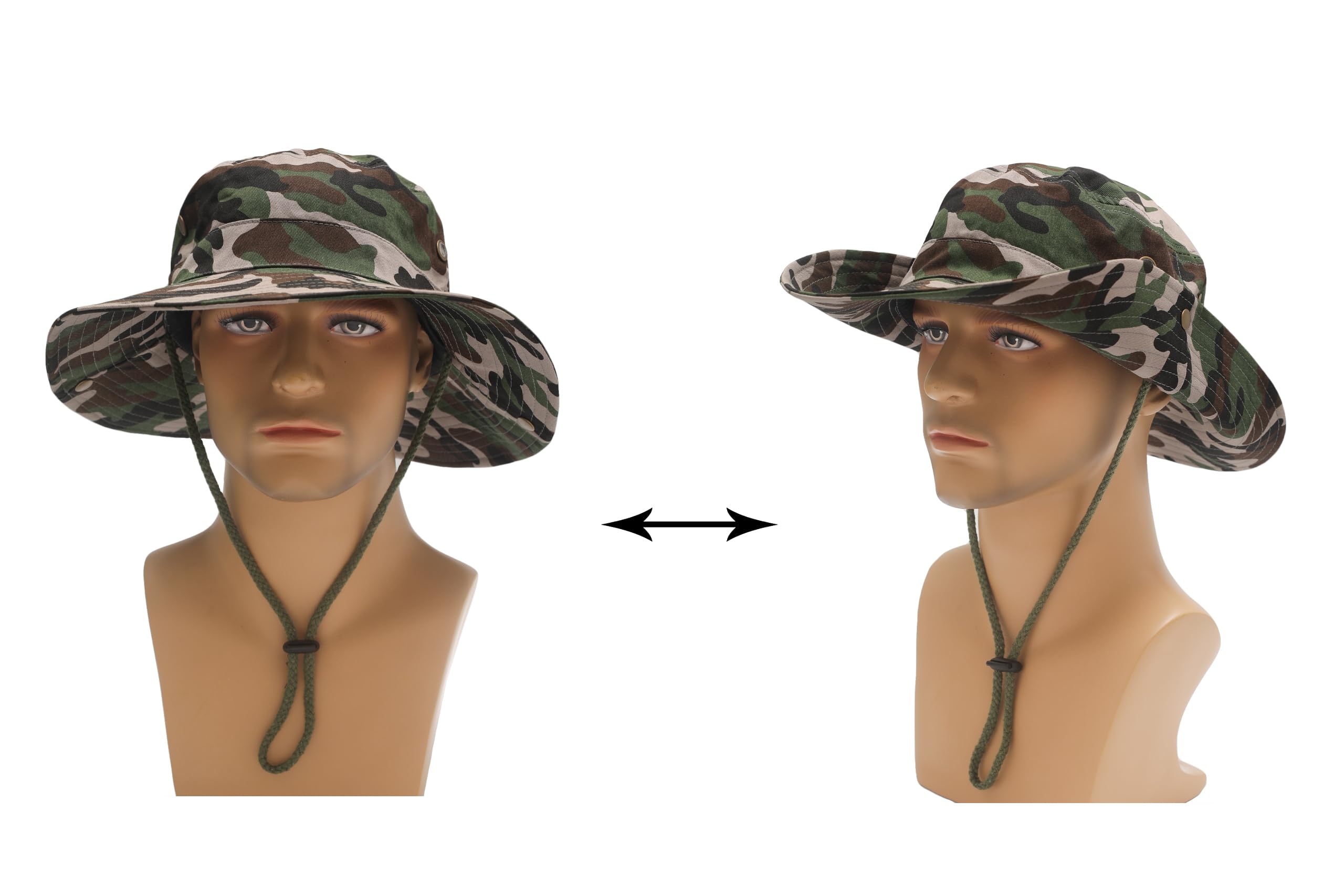 ZLYC Eté Camouflage Chapeau de Soleil Safari Chapeau pour Homme