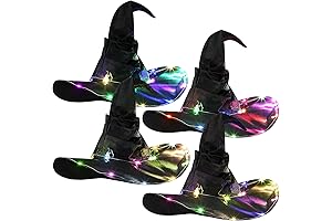 4 Glow in the Dark Witch Hats