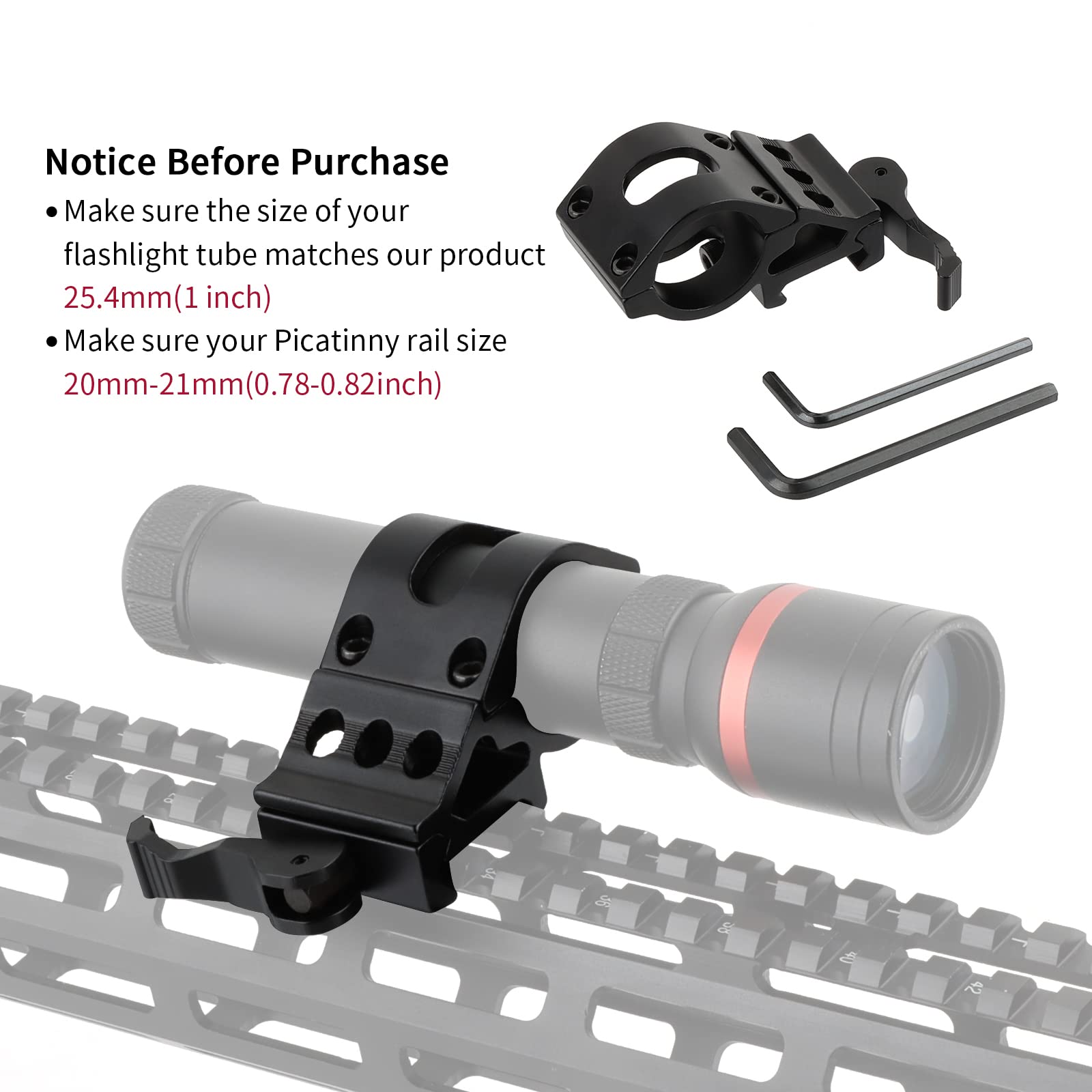 Amazon | FOCUHUNTER 25.4mmクイックリリースリングオフ 角度付き
