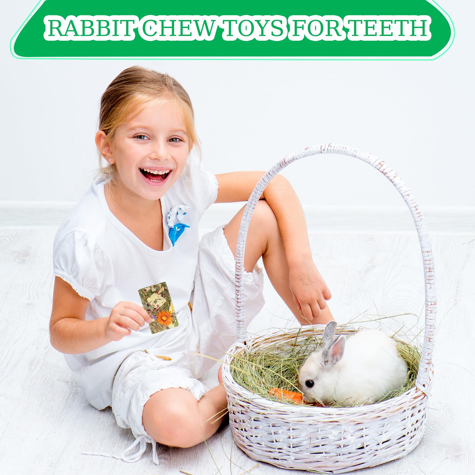 AOTLEE 28PCS Rabbit Toys Guinea Pig Toys,Timothy Hay Chew Sticks for Teeth,Rabbit Treats Boredom Breaker Accessories for Chinchillas Guinea Pigs - Image 4
