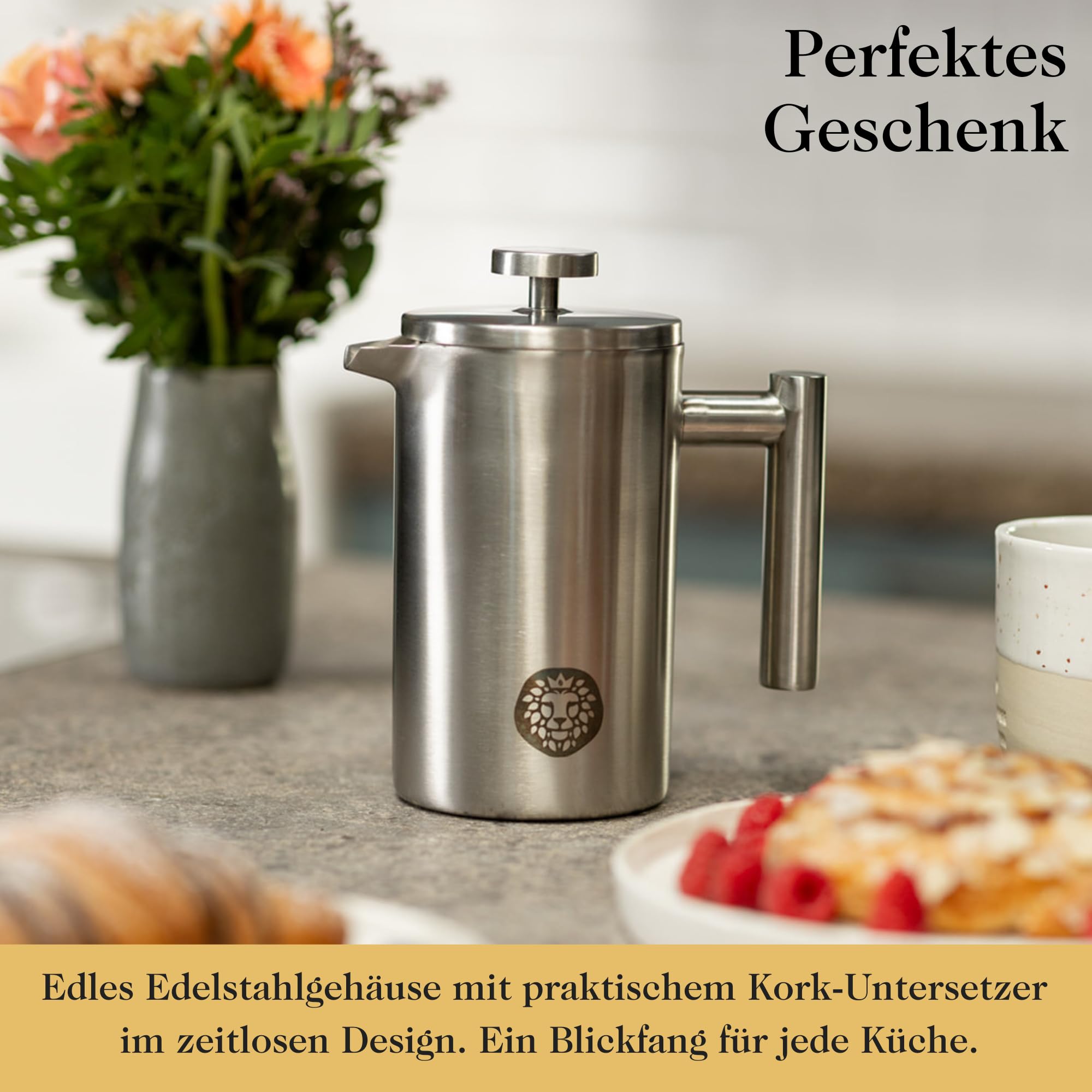 Barista Royal French Press – Prensa francesa con función de mantener el calor – Cafetera – 1000 ml