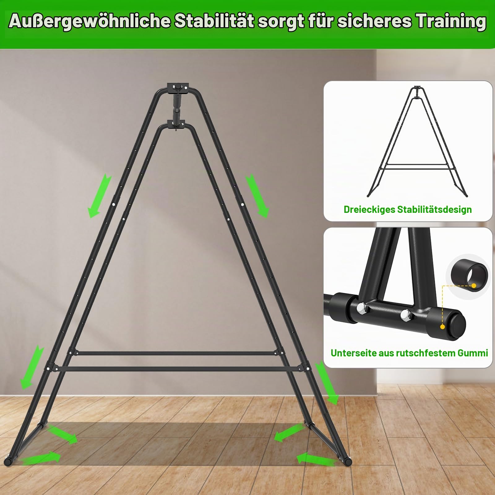 Kipika Klappbare Klimmzugstange, Aerial-Yoga-Gestell & Rahmen für Hängesessel, Höhenverstellbar, Stabil & Langlebig für Innen & Außen, Zuhause, Gym