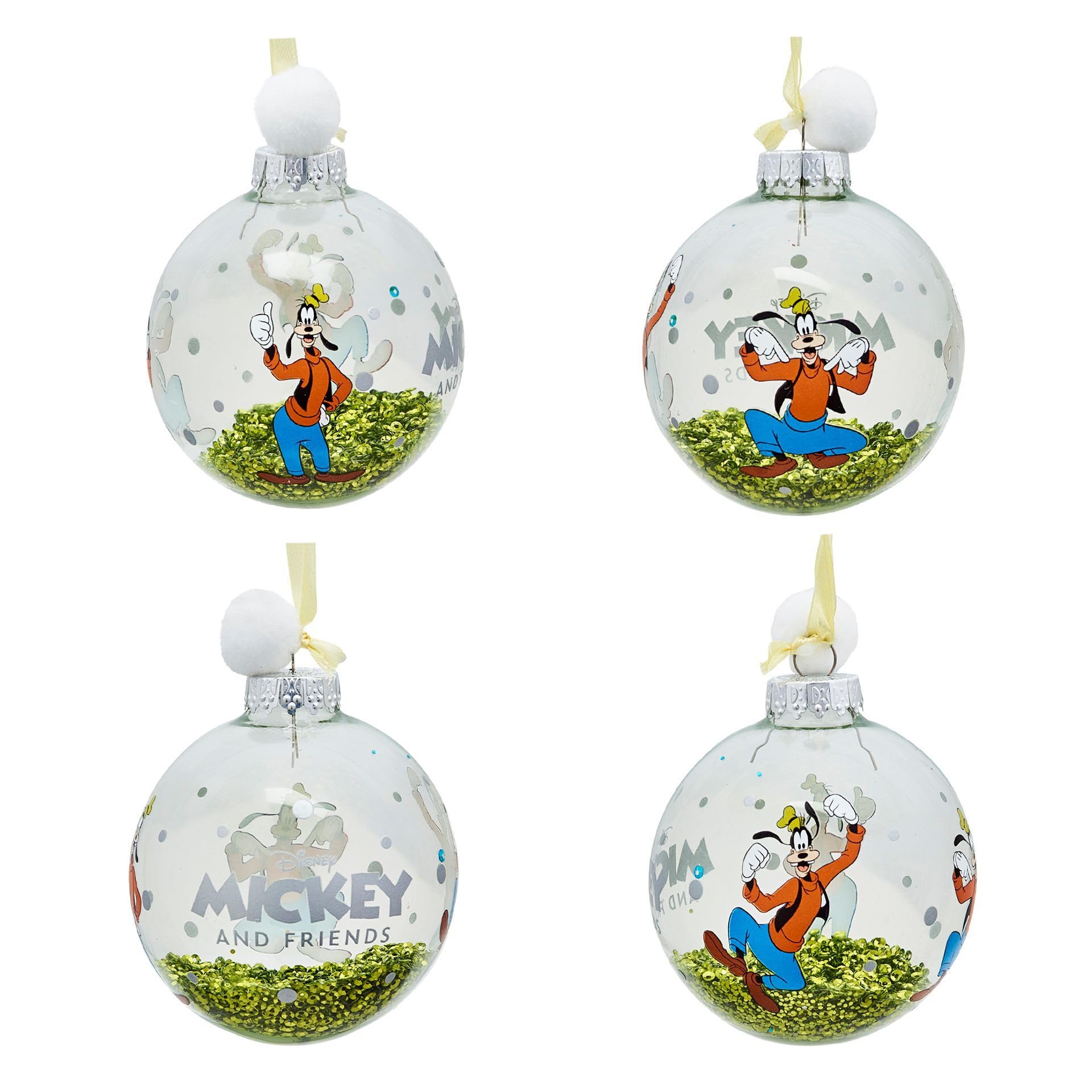 Disney - Set di 7 palline per albero di Natale, Topolino e Minnie, Paperino e Paperina, Pippo e Plutone, con licenza ufficiale, ornamento natalizio.