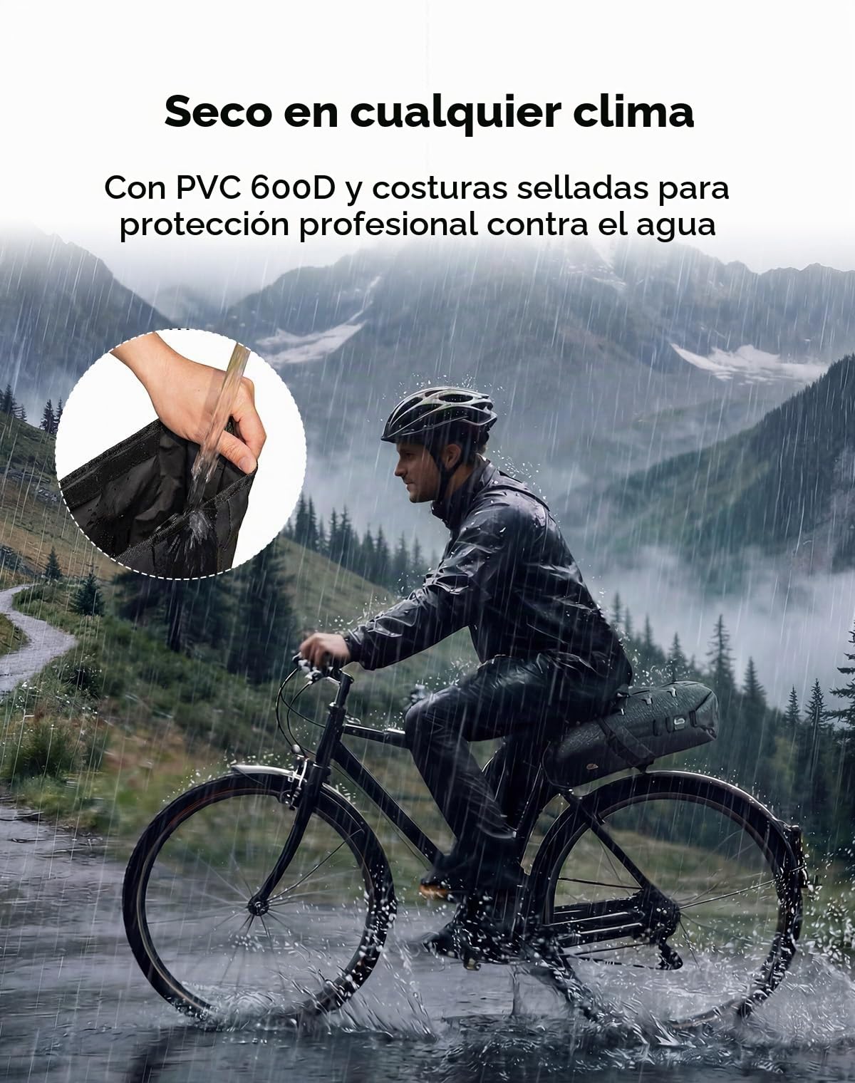 KEMIMOTO 11L Bolsa de Sillín Bicicleta Impermeable, Bolsa Asiento de Bicicleta con Correas de Montaje, para Bicicletas de Carretera, E-Bikes y MTB