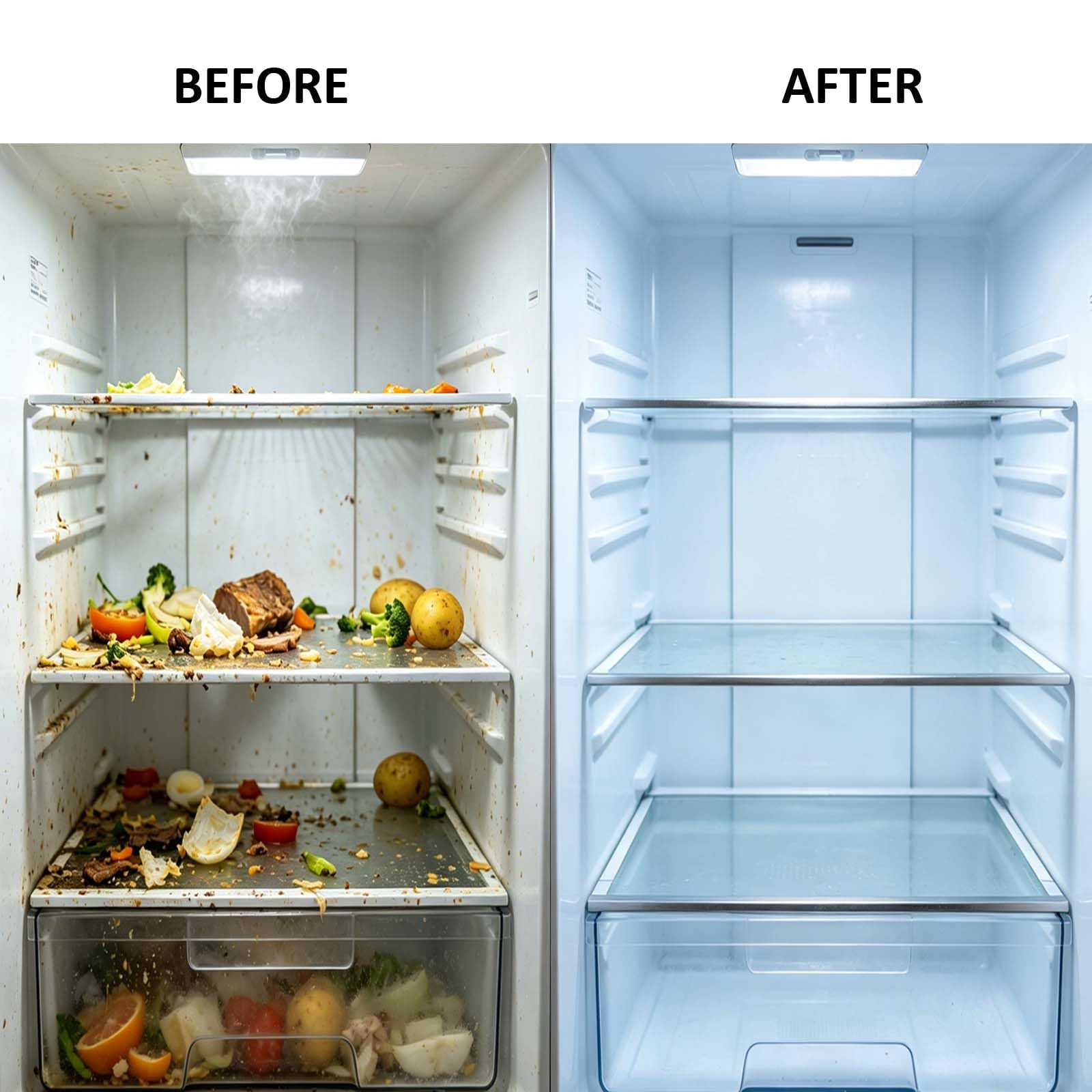 Mehrzweck-Küchen-Kühlschrank-Reiniger, Kühlschrank-Geruchsabsorber, leistungsstarke Fleckenentfernung Reinigung, sanfte Zitrone duftende refrigerator Reinigungsspray,Geruch entfernt mit tiefen (3pcs)