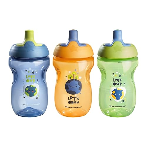 Miniatura 2 de Tommee Tippee Botella de agua deportiva para niños pequeños, mayores de 12 meses, 10 onzas, vaso para sorber a prueba de derrames, taza para beber