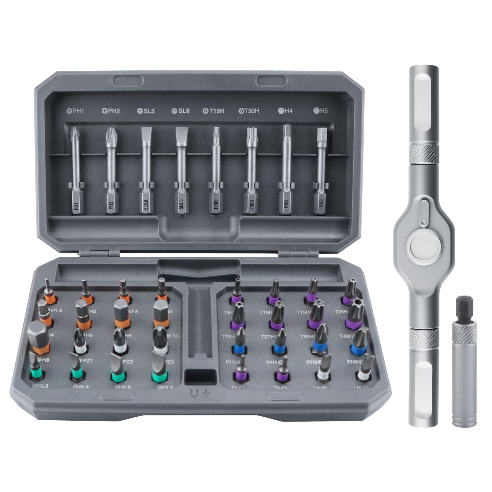 42 In 1 Magnetic Screwdriver Set With Ratchet Handle Portable Repair Tool Kit For Home BYO Projects - Multiple Bit Types Storage Case(A