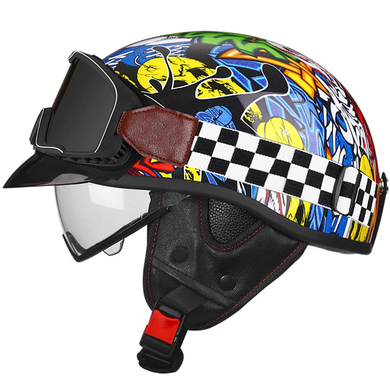 Cascos abiertos XL para evitar el calor en moto con visera y protección vial ECE DOT 7